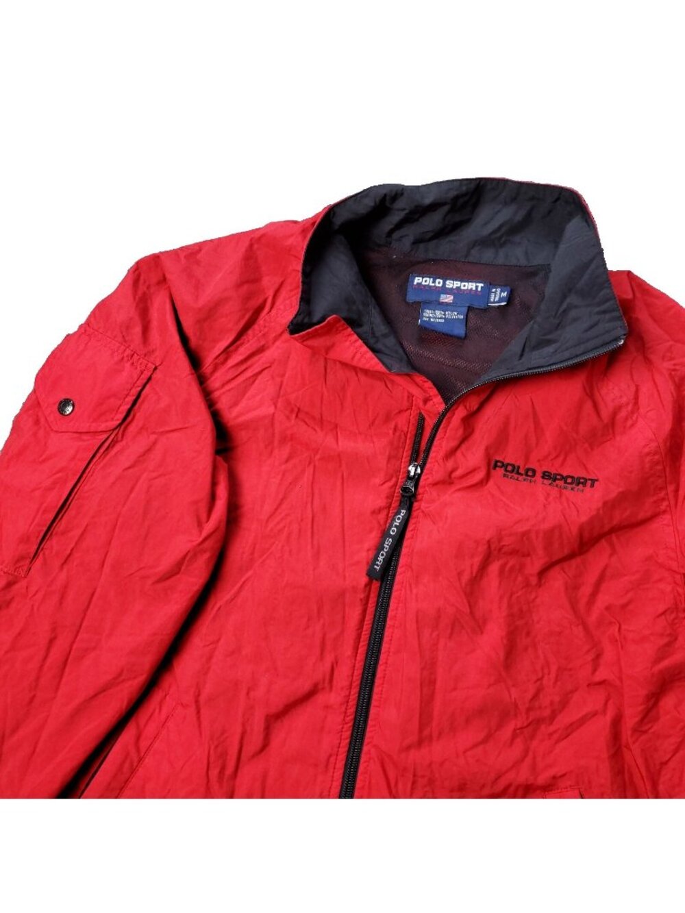 Vintage 90s Ralph Lauren Polo Sport Red Mens M Medium Nylon Jacket  Streetwear